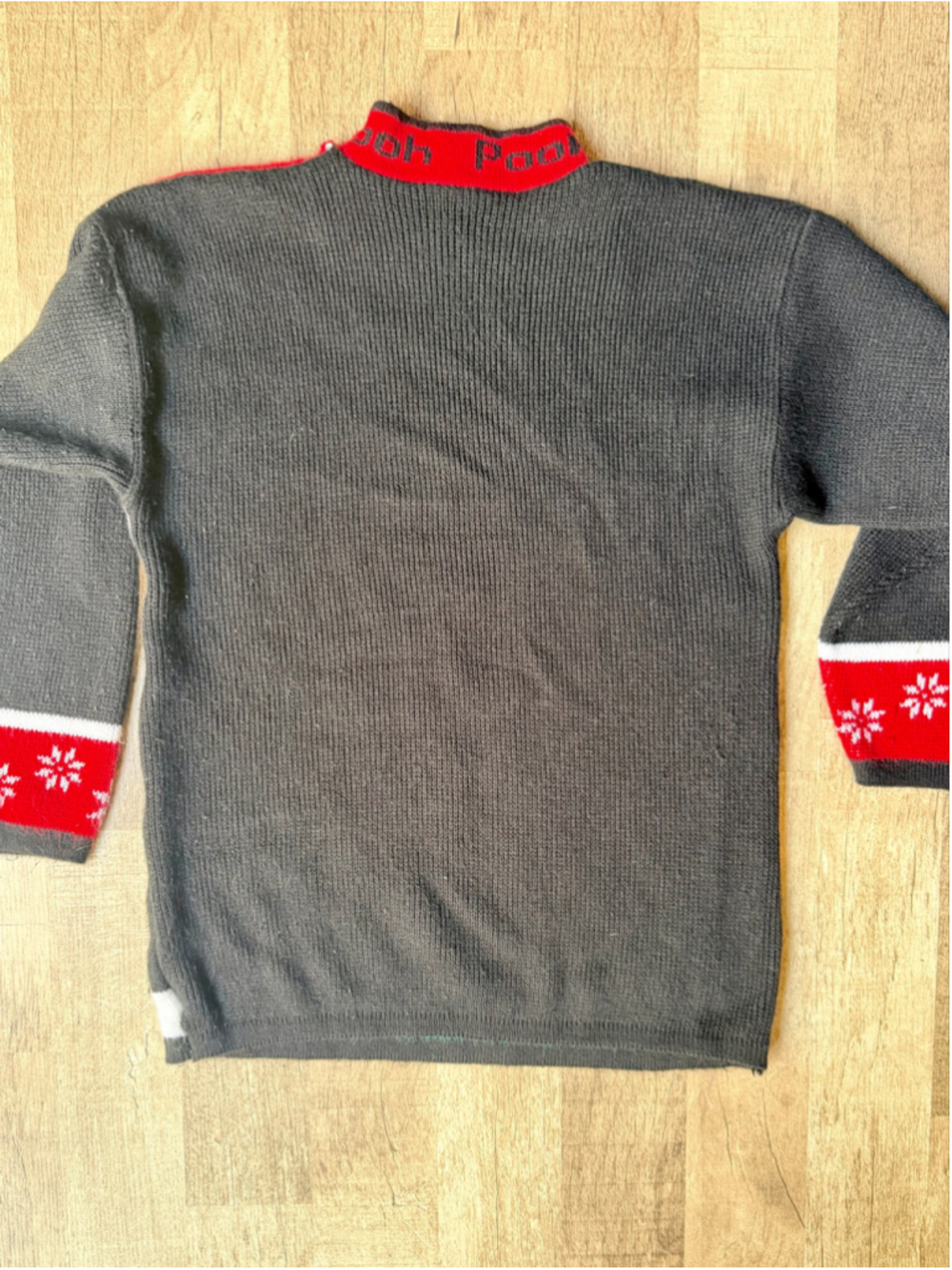 Vintage Disney Pooh Bear Skiing Sweater Mock Neck - Picture 2 of 2
